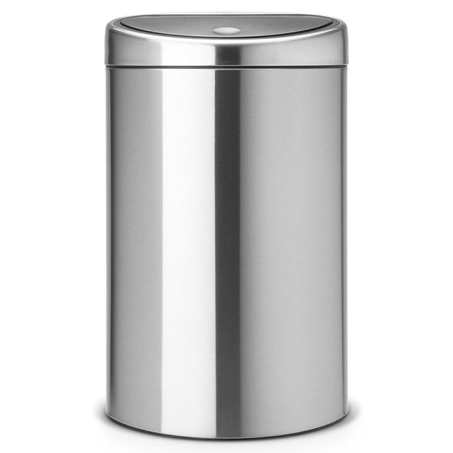 Brabantia Steel Soft Touch Waste Bin (40 L, Silver)