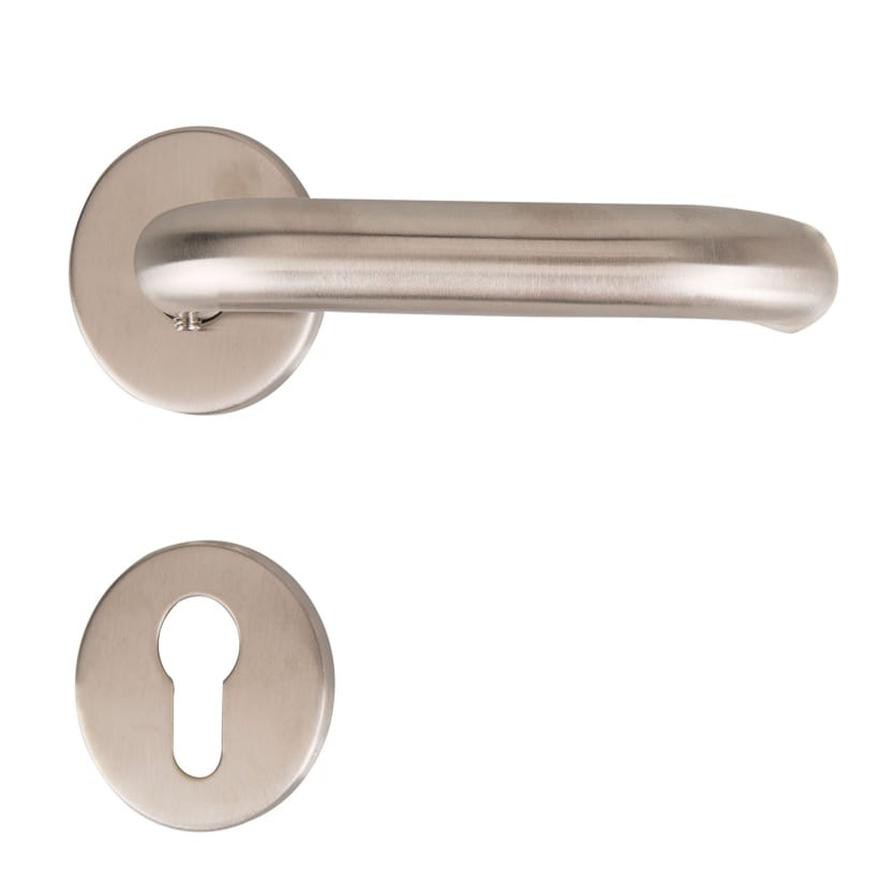 Yale Door Handles on Rosette (Stainless Steel)