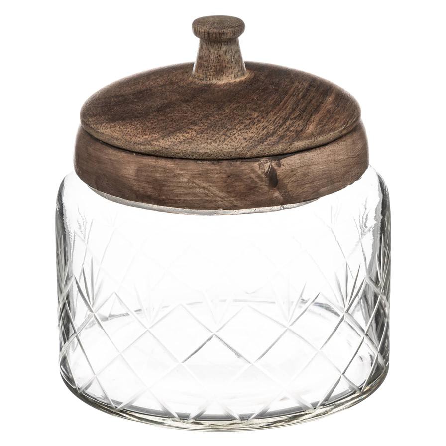 5five Glass Jar W/ Wooden Lid (13 cm)