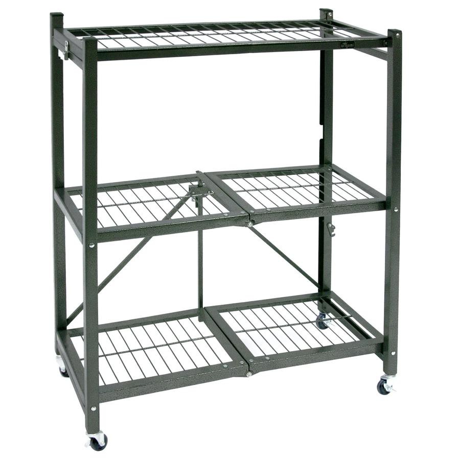 Origami Metal 3-Tier Storage Shelf W/Wheels (32.7 x 73 x 90 cm)