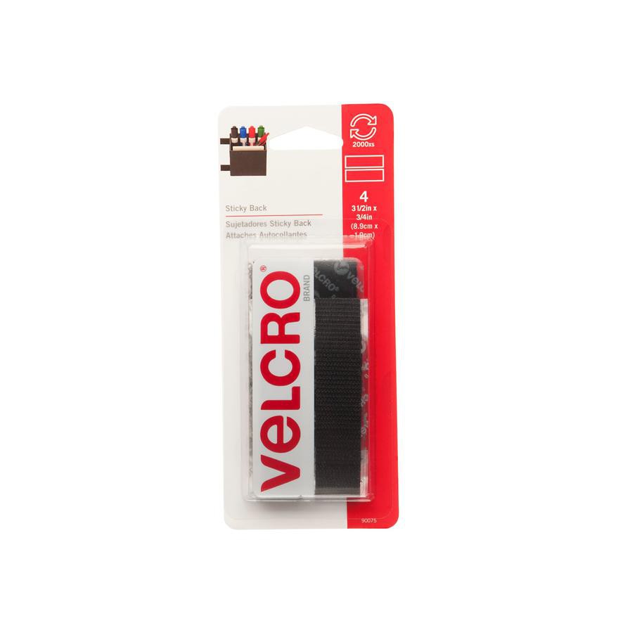 Velcro Hook & Loop Fastener Strip Pack (8.9 x 1.9 cm, 4 Pc.)