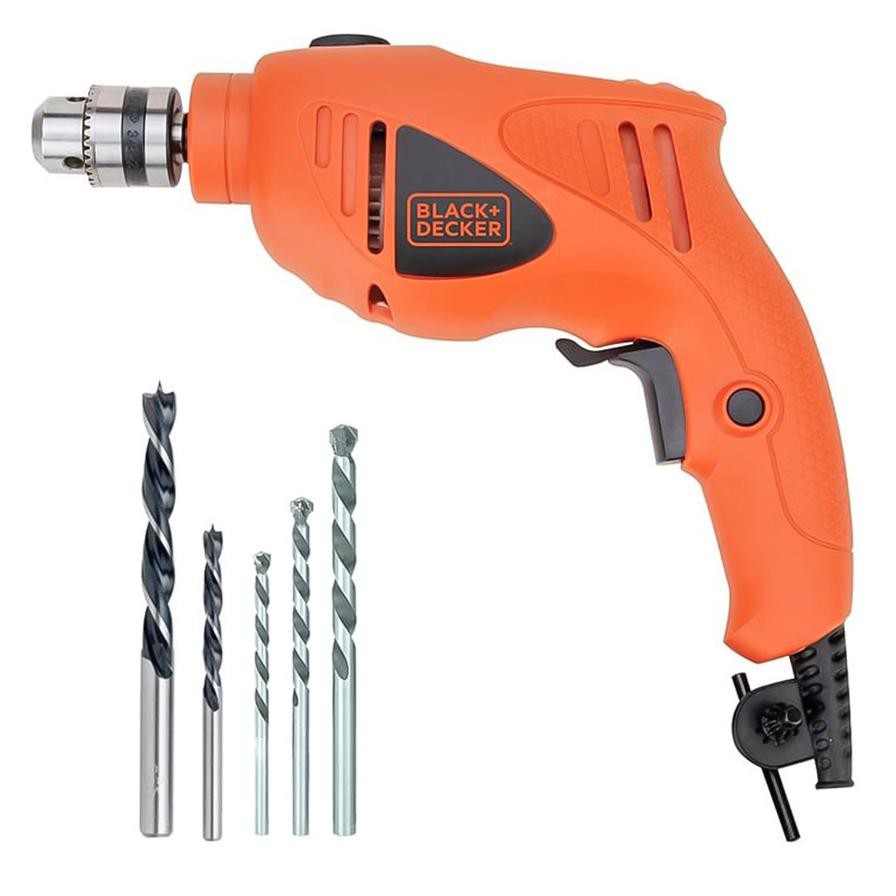 Black+Decker Corded Percussion Hammer Drill (500 W) + Accessories (5 Pc.)