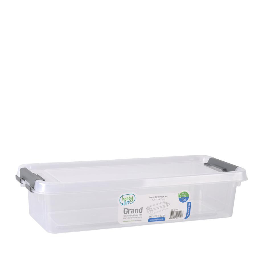 Hobby Life Plastic Grand Flat Storage Box (1.2 L, 11.3 x 27.3 x 6.2 cm)