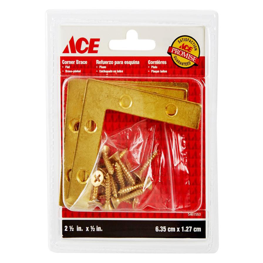 ACE Flat Corner Brace (6.3 x 1.2 cm, Pack of 4)