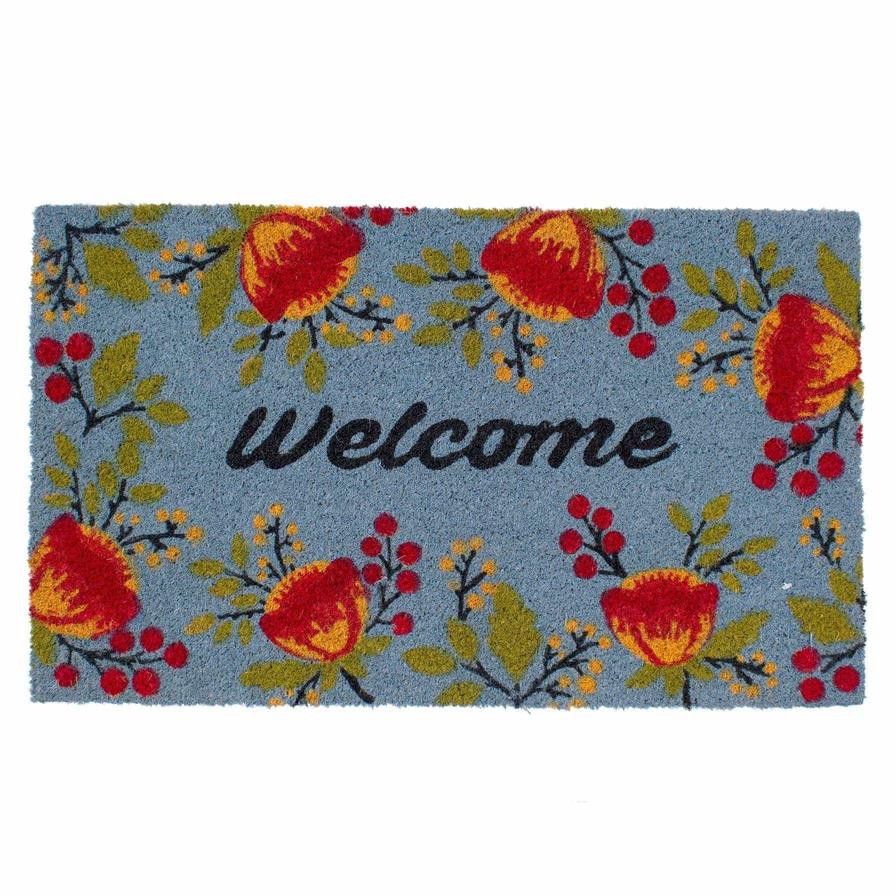 Rag n Rug Coir Floral Welcome Mat (45 x 75 cm)