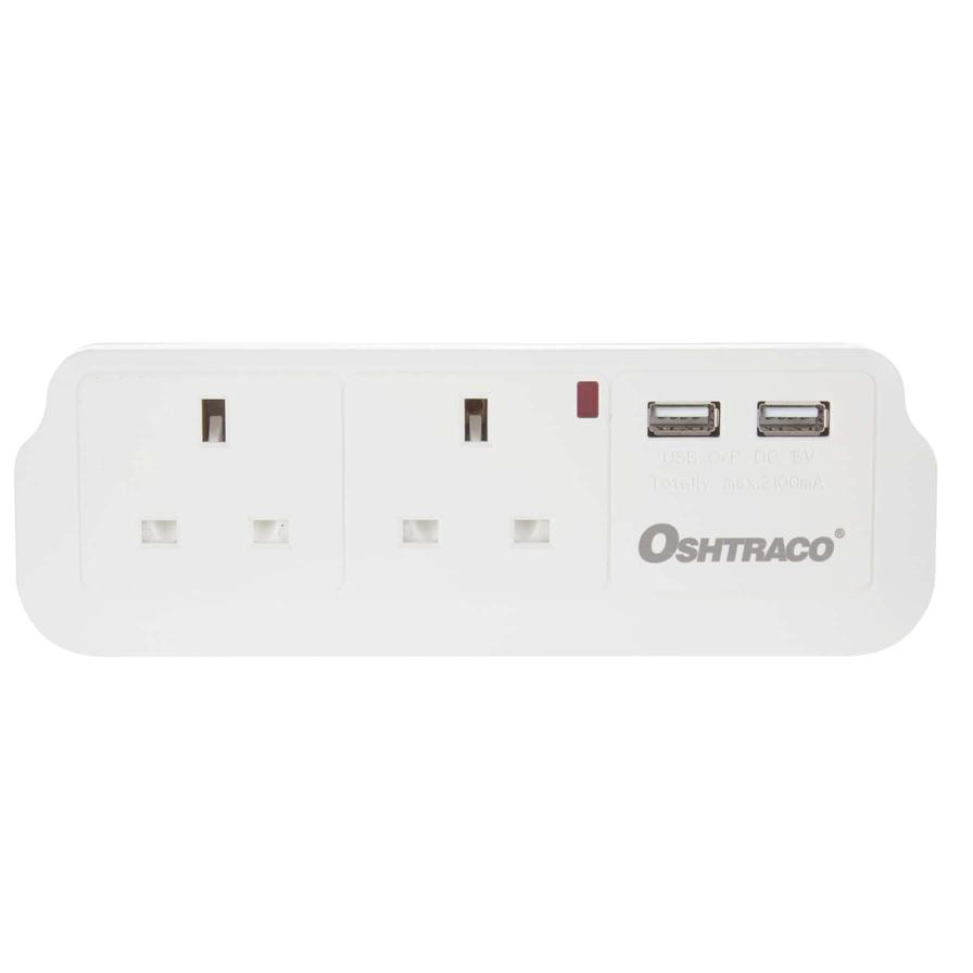 Oshtraco Universal Plug Input Multi-Socket W/ USB Port