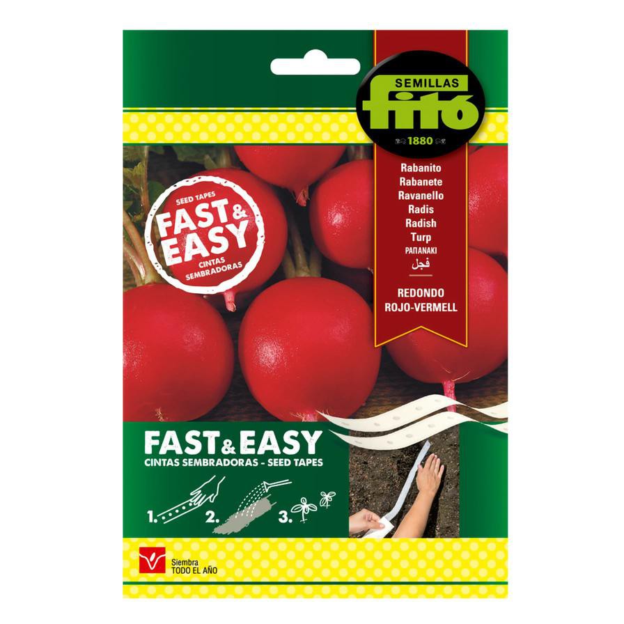 Semillas Fito Fast & Easy Round Radish Seed Tapes Pack