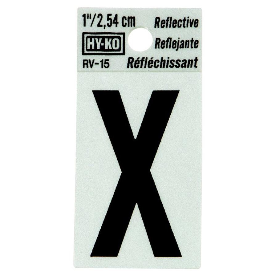 Hy-Ko Reflective Vinyl Self-Adhesive Letter X (2.54 cm)