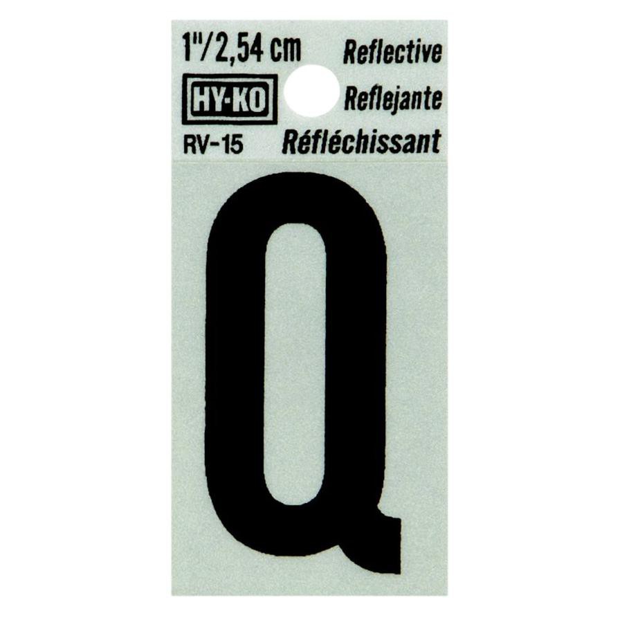 Hy-Ko Reflective Vinyl Self-Adhesive Letter Q (2.54 cm)