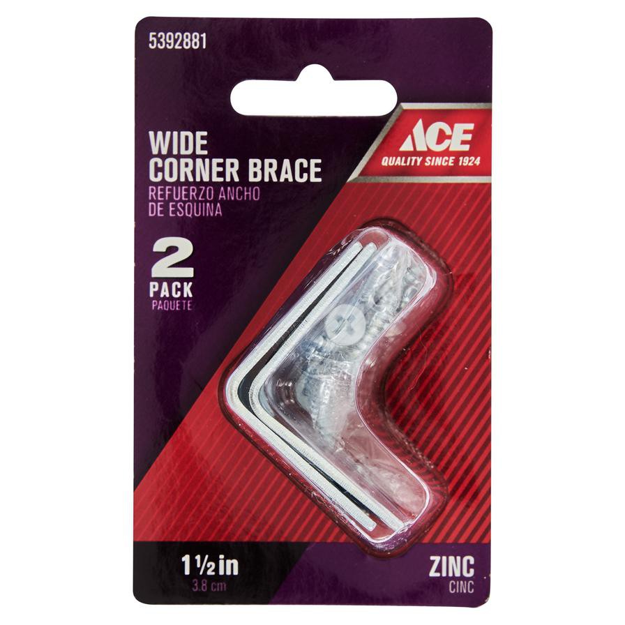 Ace Zinc Wide Corner Brace (3.8 cm, 2 Pc.)