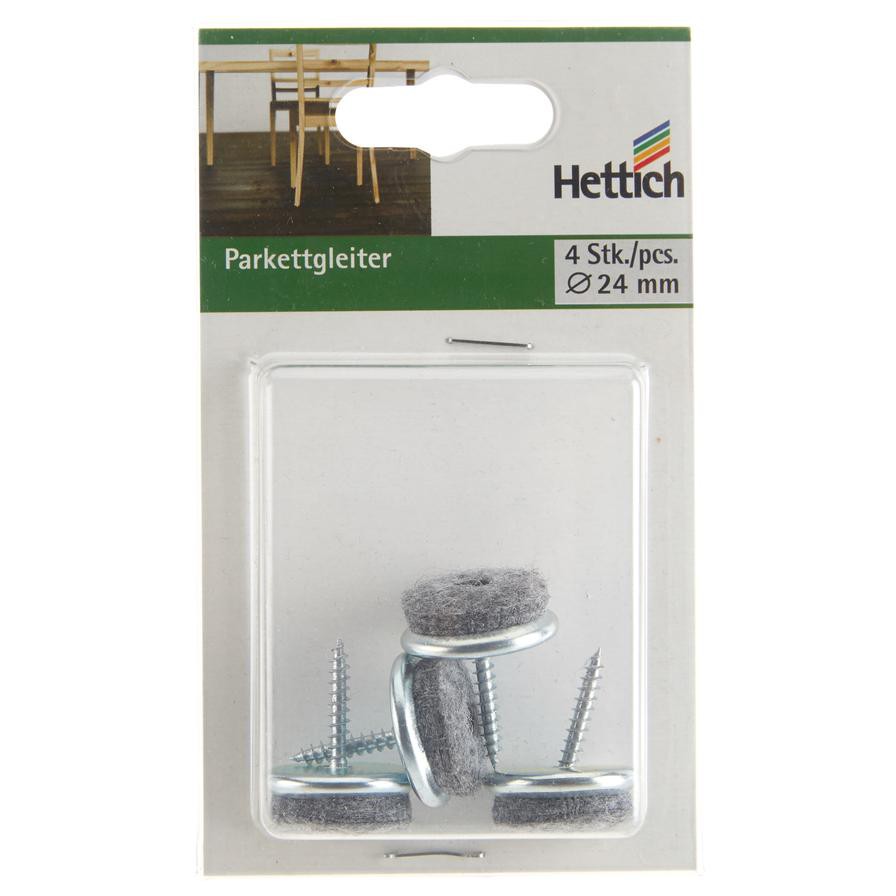 Hettich Parquet Screw-In Felt Glides, Round (2.4 cm, 4 pcs)