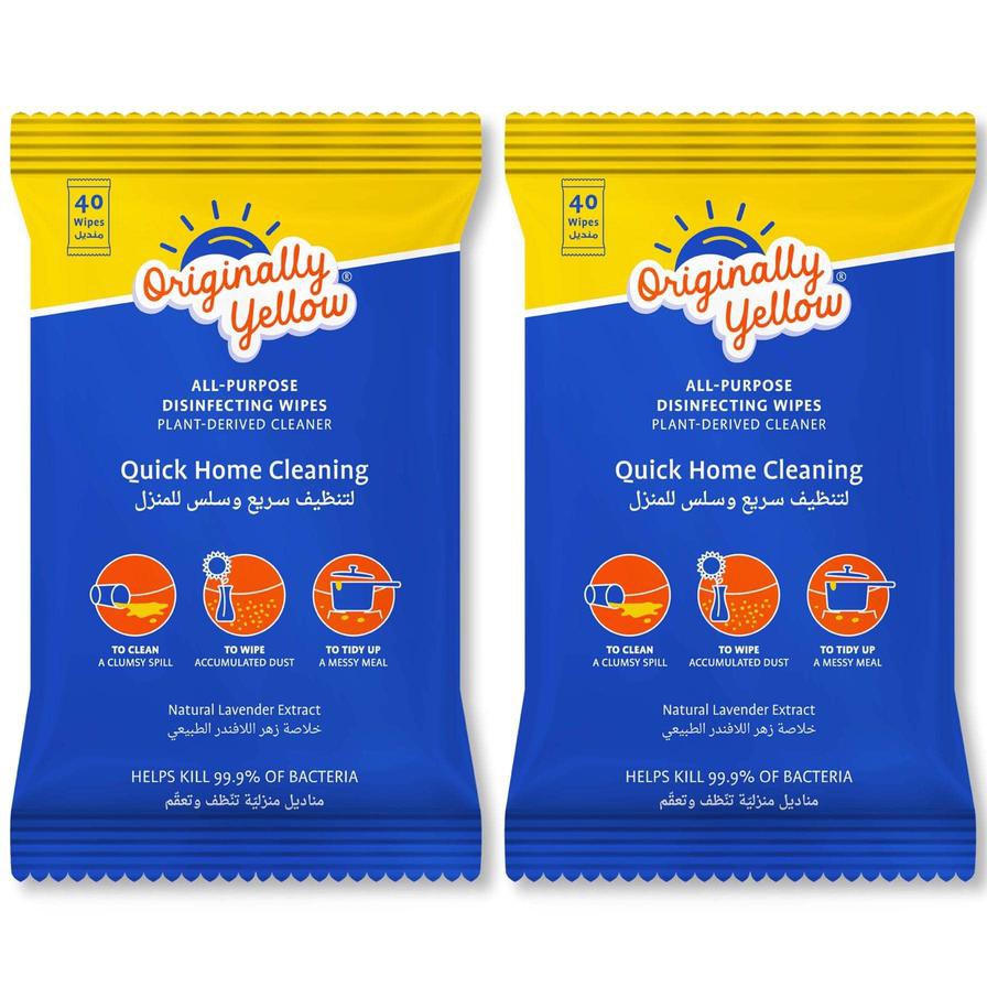 Originally Yellow Home Cleaning Wipes Pack (2 Pc.)