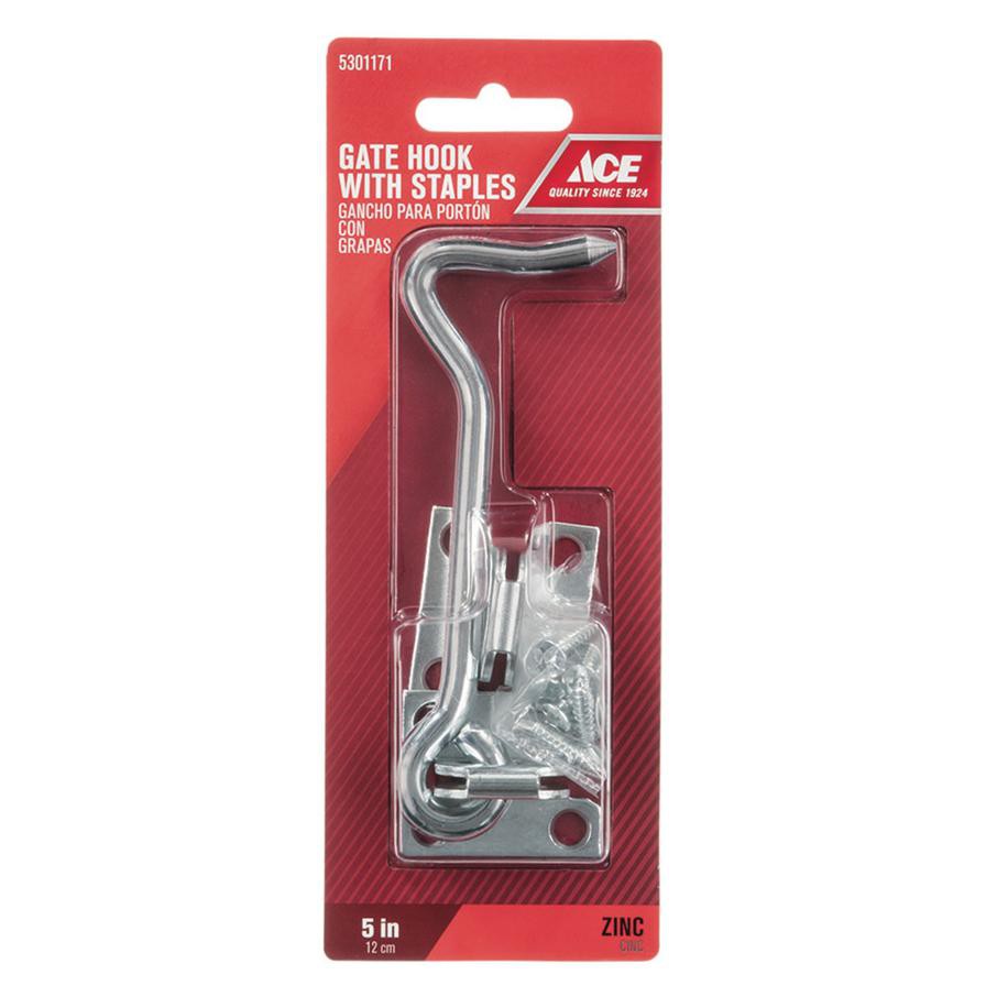 Ace Zinc Gate Hook W/ Staples (12 cm)