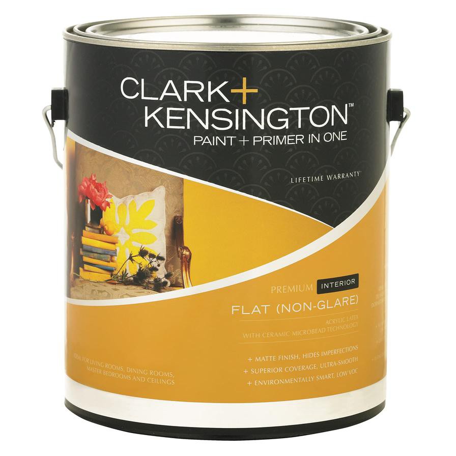 Clark+Kensington Paint + Primer In One Interior Flat Paint (3.7 L, White)