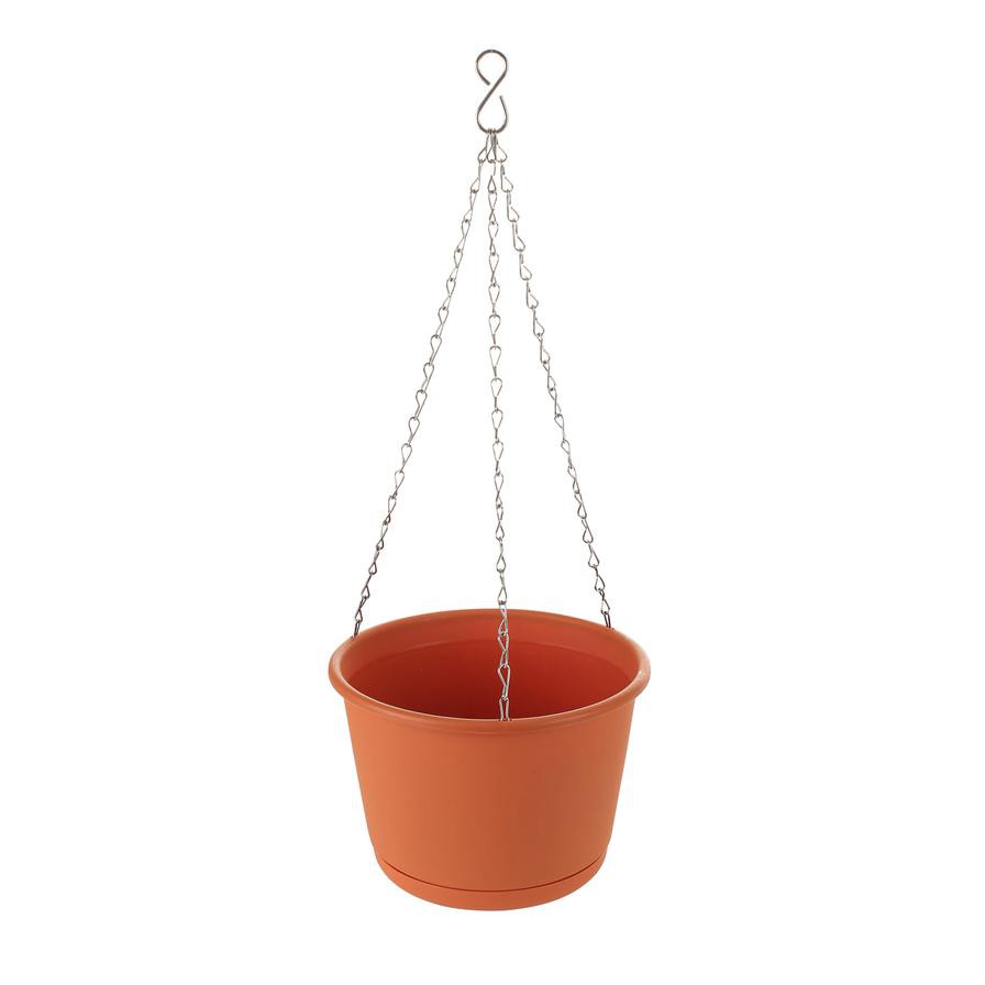 Plastic Flora Hanging Planter W/Tray (21.9 x 21.9 x 14.3 cm)