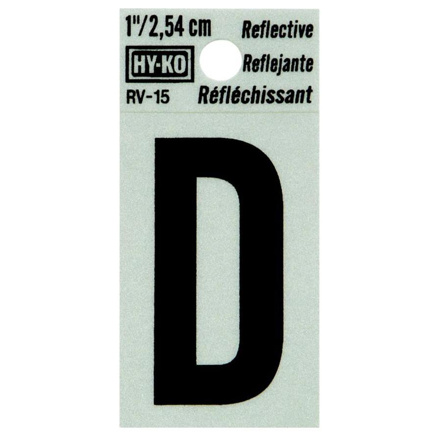 Hy-Ko Reflective Vinyl Self-Adhesive Letter D (2.54 cm)