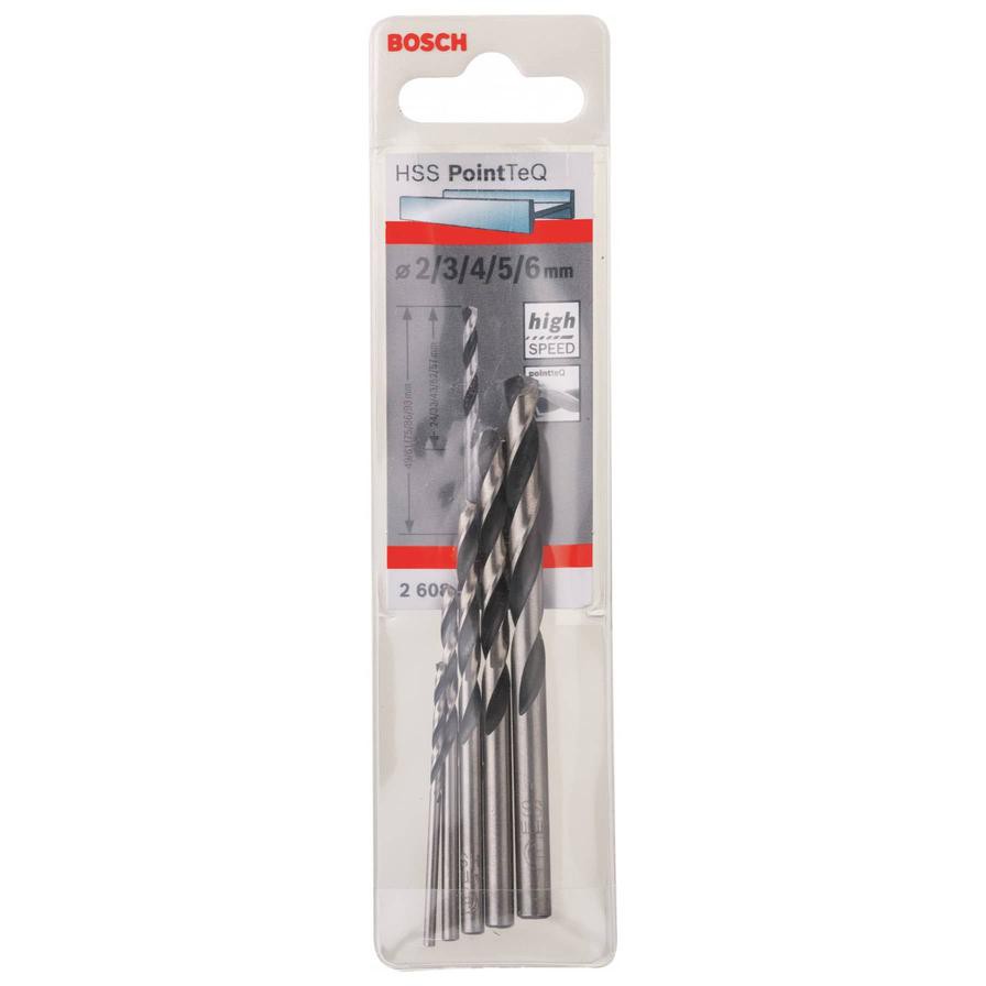 Bosch HSS Twist Drill Bit PointTeQ Set (2-6mm, 5 Pc.)