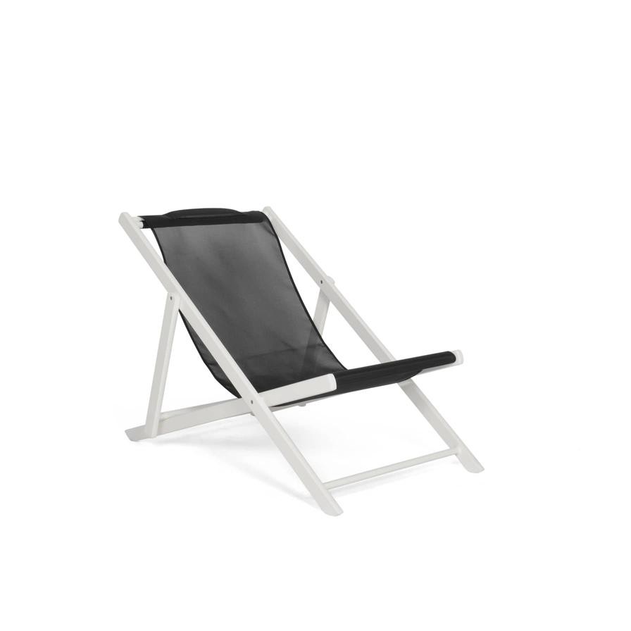 La Chaise Aluminum Outdoor Chair Maiori (140 x 60 x 85 cm, White & Black)