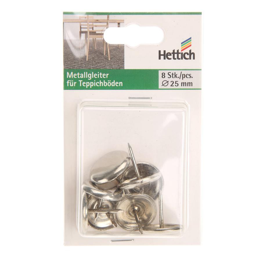 Hettich Furniture Metal Glides (25 mm, 8 pcs)