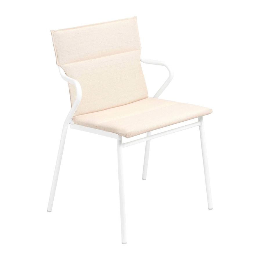 Ancone Steel Dining Padded Armchair Lafuma Mobilier (55 x 62 x 86 cm, Argile)