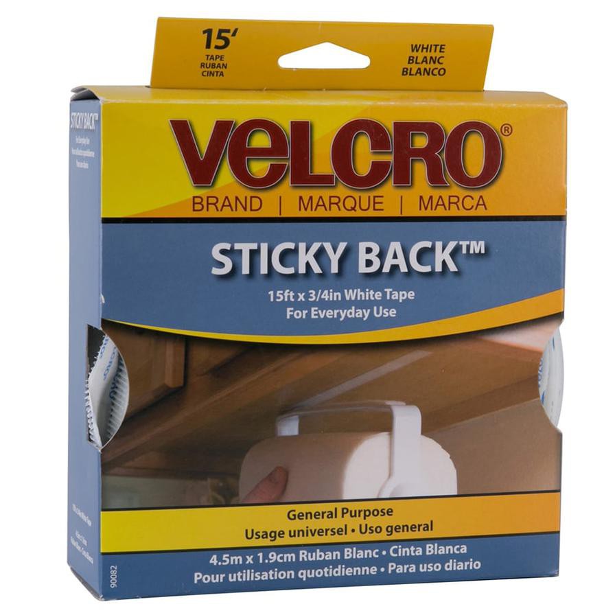 VELCRO Sticky Back Roll (1.9 cm x 457.2 cm, White)