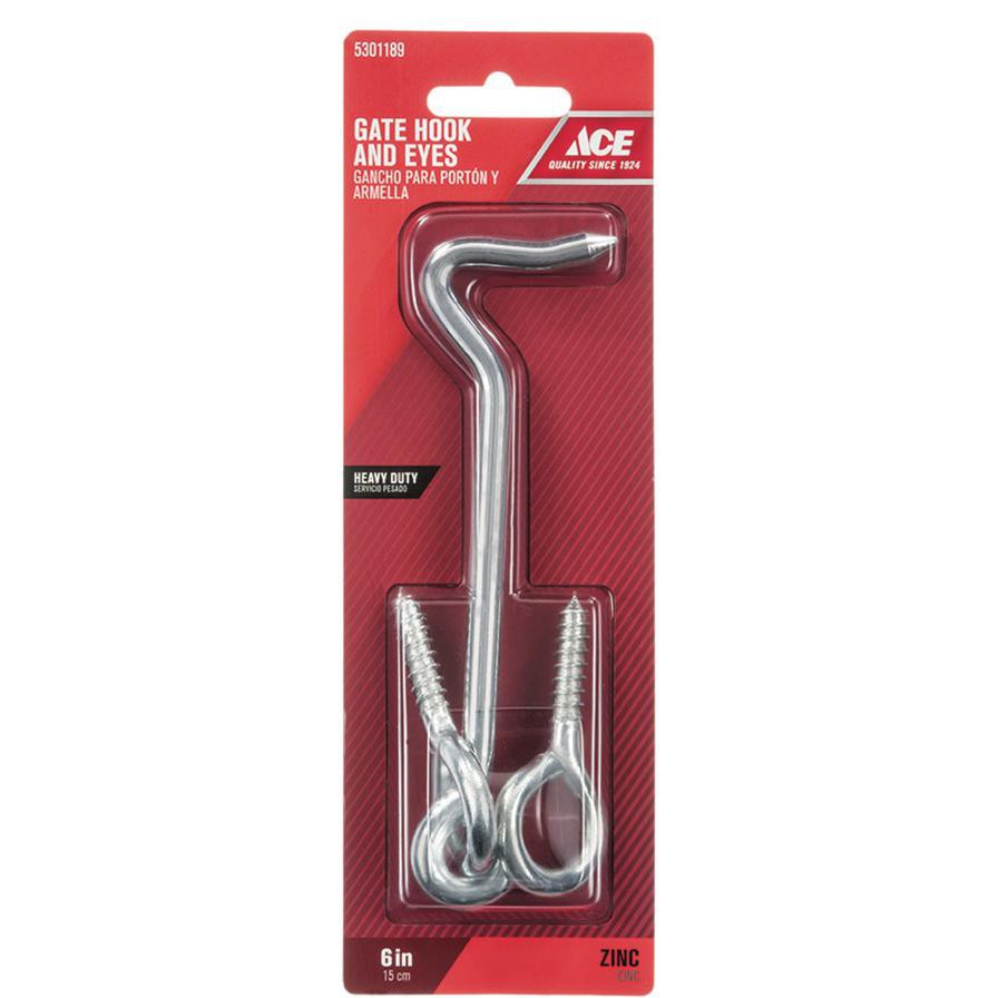 Ace Zinc Gate Hook & Eyes (15 cm)