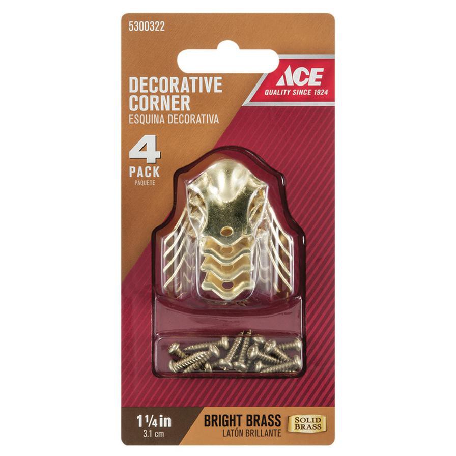 Ace Solid Brass Decorative Corner (3.1 cm, 4 Pc.)