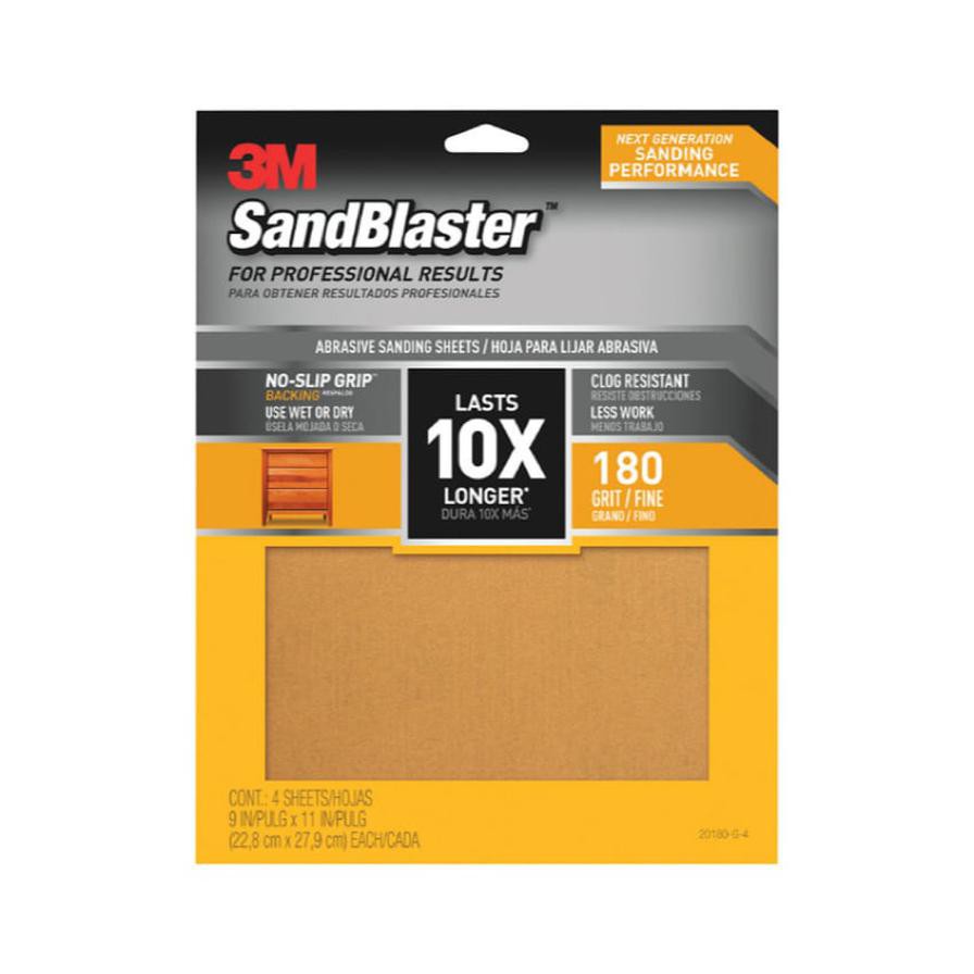 3M SandBlaster Abrasive Sanding Sheets, Fine Grit (22.8 x 27.9 cm, 4 Pc.)