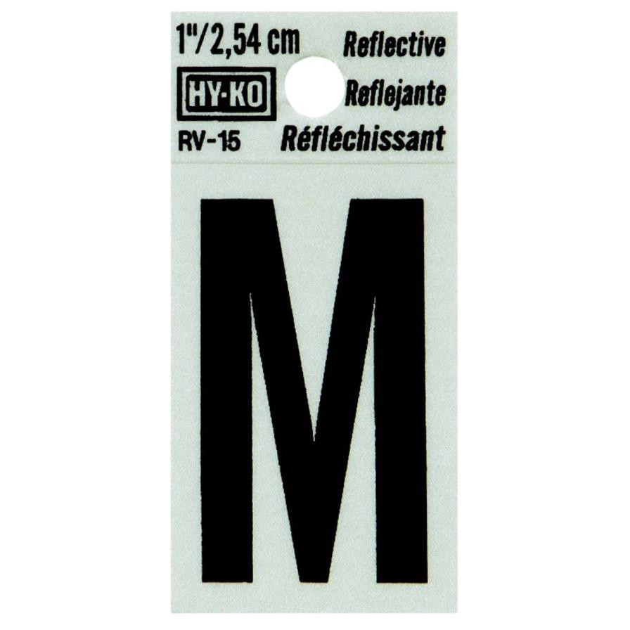 Hy-Ko Reflective Vinyl Self-Adhesive Letter M (2.54 cm)