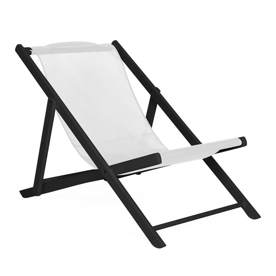 La Chaise Aluminum Outdoor Chair Maiori (140 x 60 x 85 cm, Black & White)