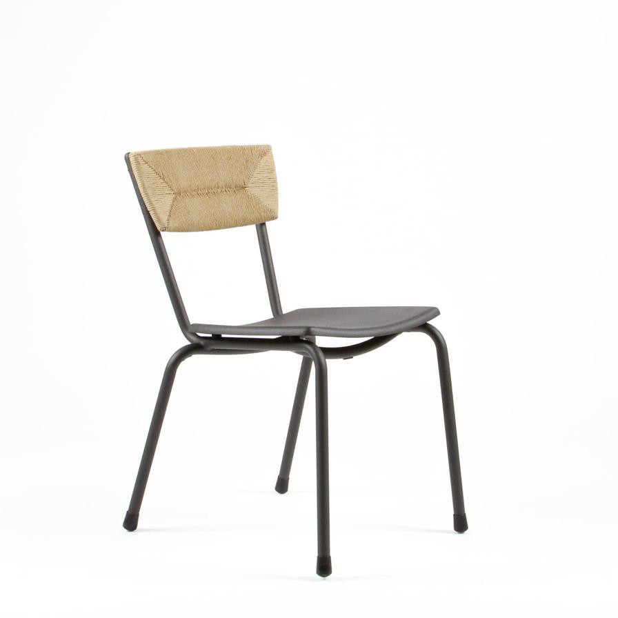 Mica Aluminum & Natural Wicker Dining Armchair Maiori (76.8 x 54 x 77 cm)