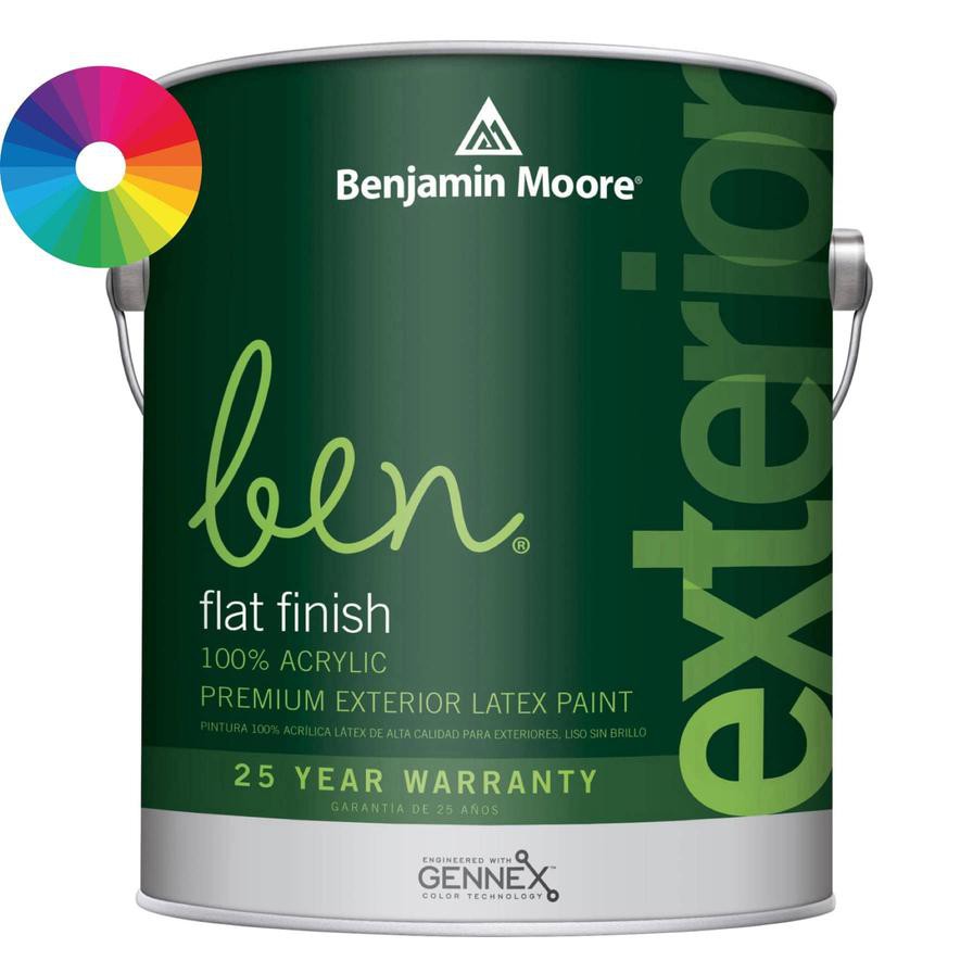 Benjamin Moore Ben Flat Tintable Exterior Latex Paint (3.7 L, Base 4)