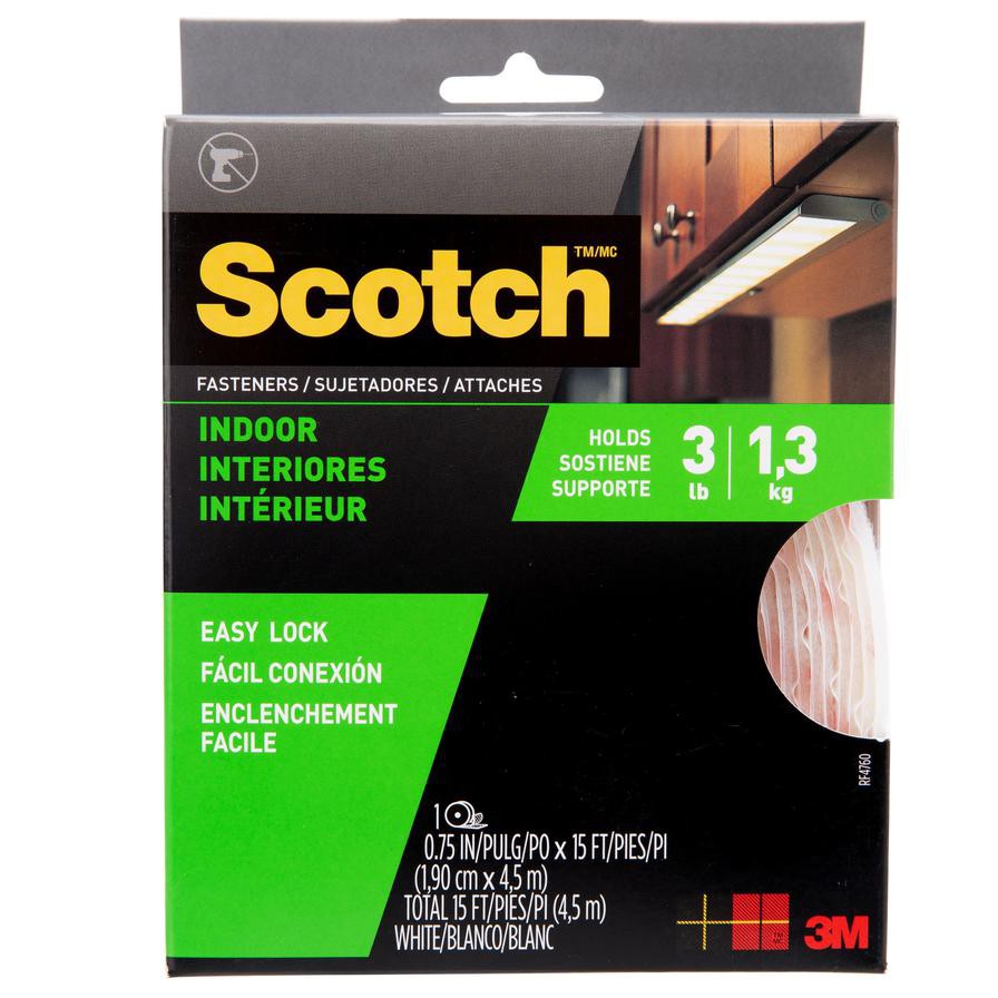 3M Scotch Indoor Fasteners (1.9 cm x 4.5 m, White)