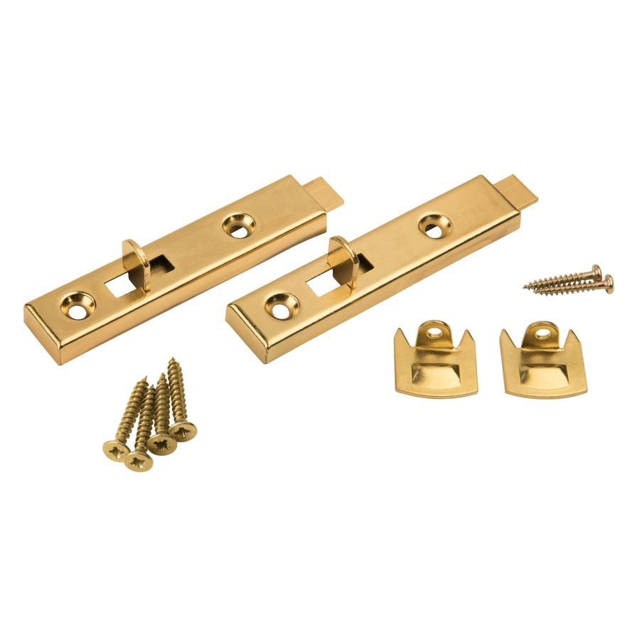 Suki Brass Plated Steel Straight Furniture Bolt Pack (5 cm, 2 Pc.)