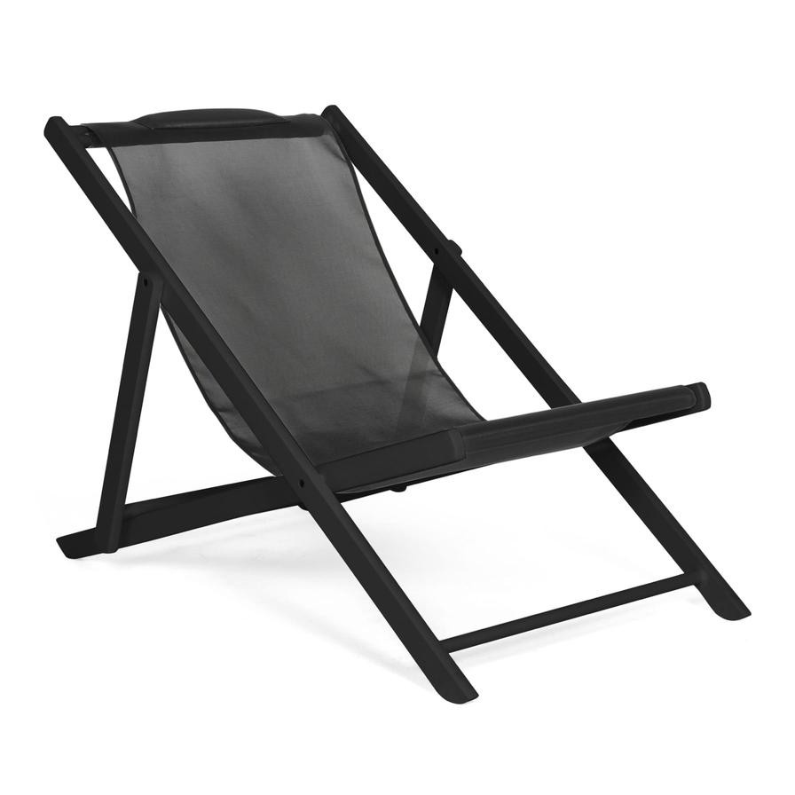 La Chaise Aluminum Outdoor Chair Maiori (140 x 60 x 85 cm, Black)