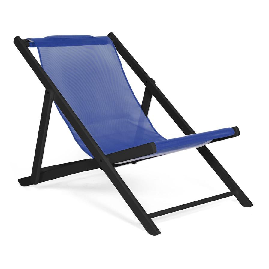 La Chaise Aluminum Outdoor Chair Maiori (140 x 60 x 85 cm, Black & Navy)