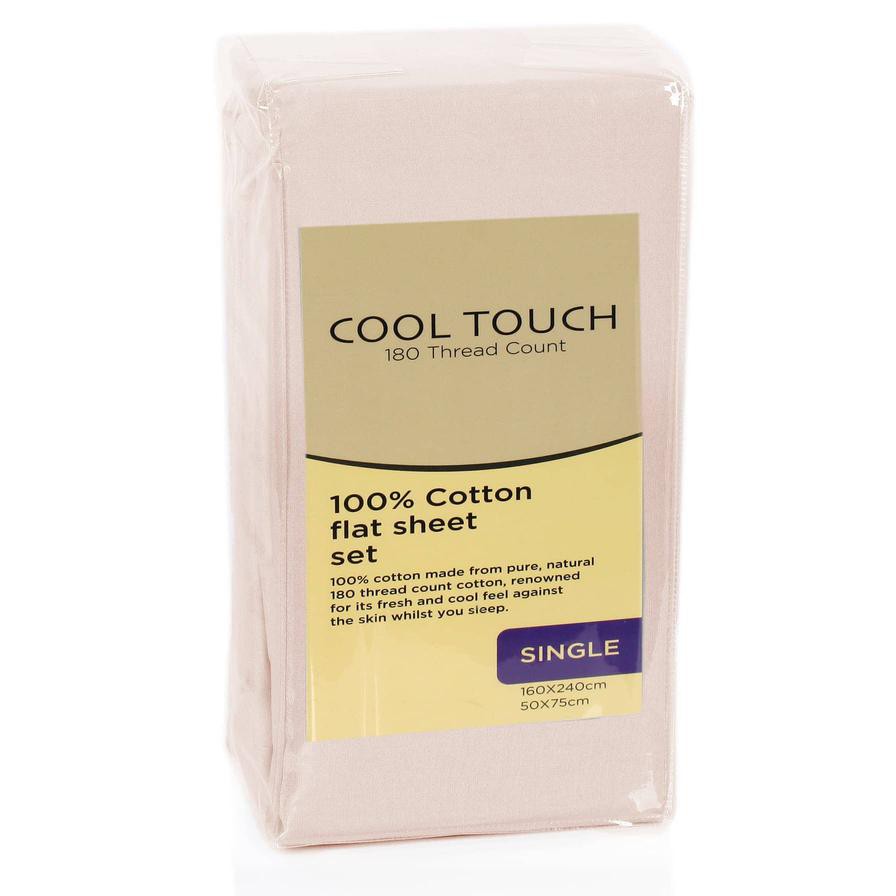 Cool Touch Single Flat Sheet (160 x 240 cm, Cream)