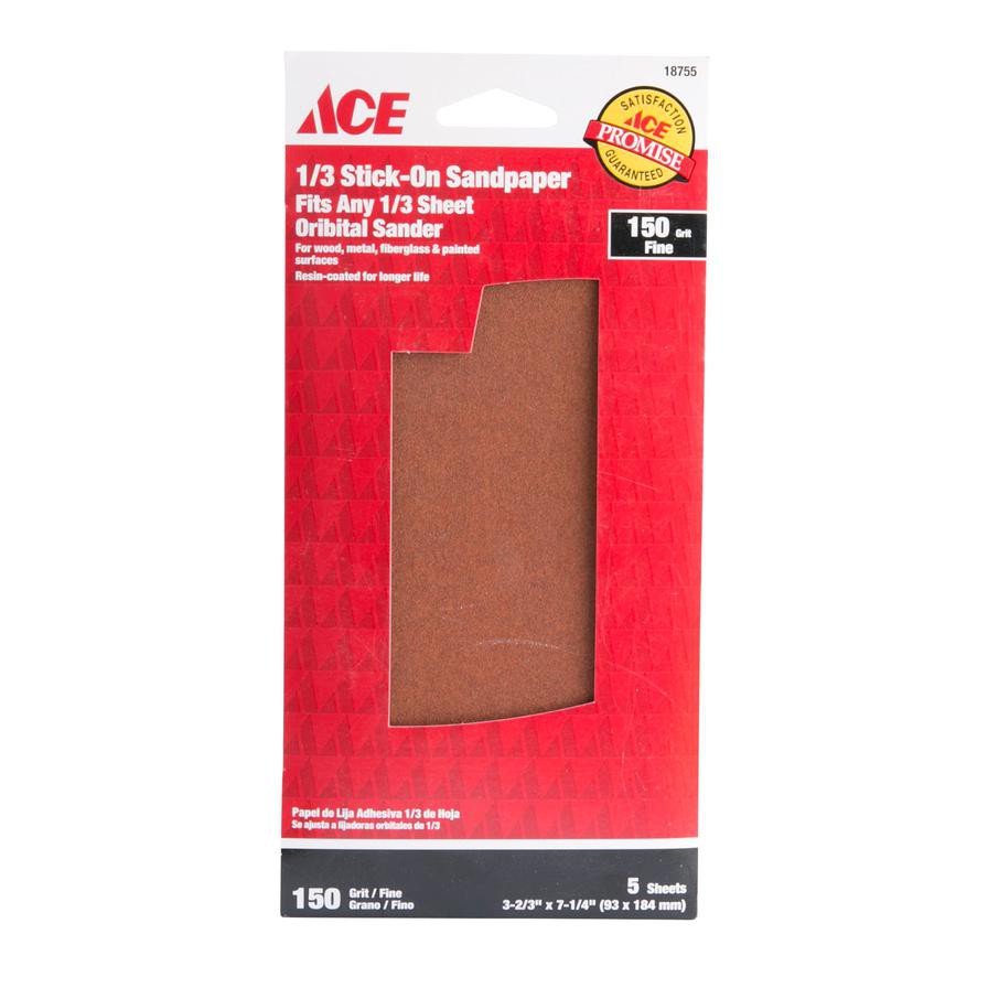 ACE 1/3 Stick-on Sandpaper (Pack of 5)