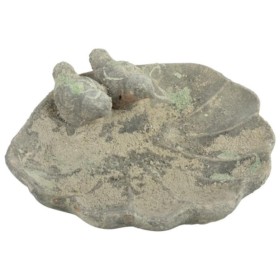 Fallen Fruits Aged Terracotta Bird Bath Garden Décor (29 x 27.5 x 9.8 cm)