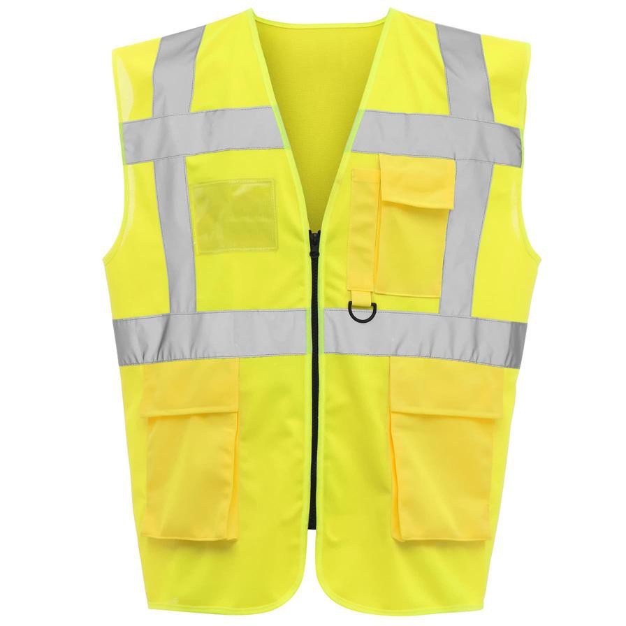 High Vis Polyester Multi Pocket Vest (L/XL)