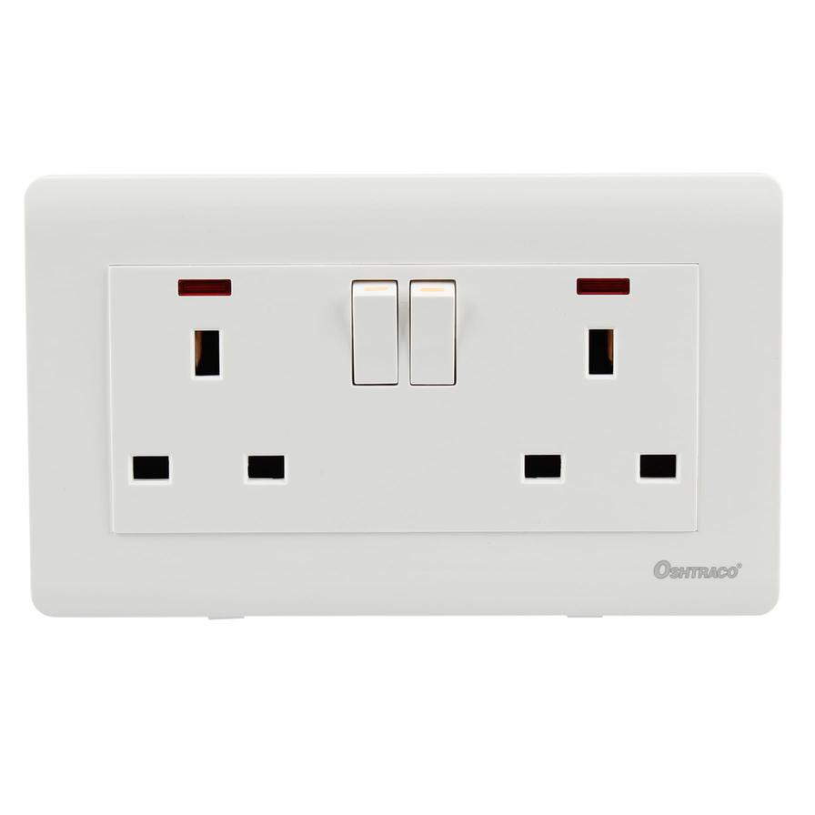 Oshtraco Double Wall Socket W/Neon (13 Amp)