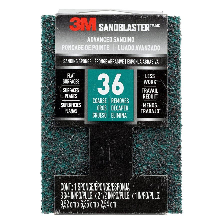 3M SandBlaster Sanding Sponge, 36 Coarse Grit (9.5 x 6.3 x 2.5 cm)