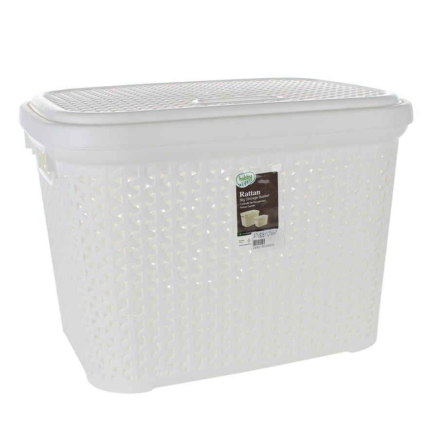 Hobby Life Rattan Design Plastic Storage Box W/ Lid (30 L)