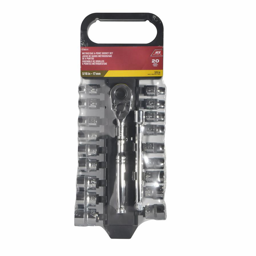 Ace Steel Metric-SAE Socket Set (20 Pc.)