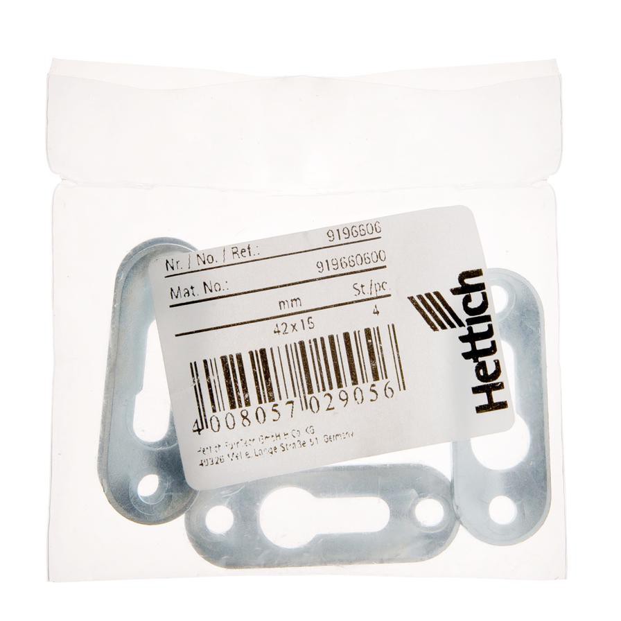 Hettich Suspension Bracket (42 x 15 mm, Pack of 4)