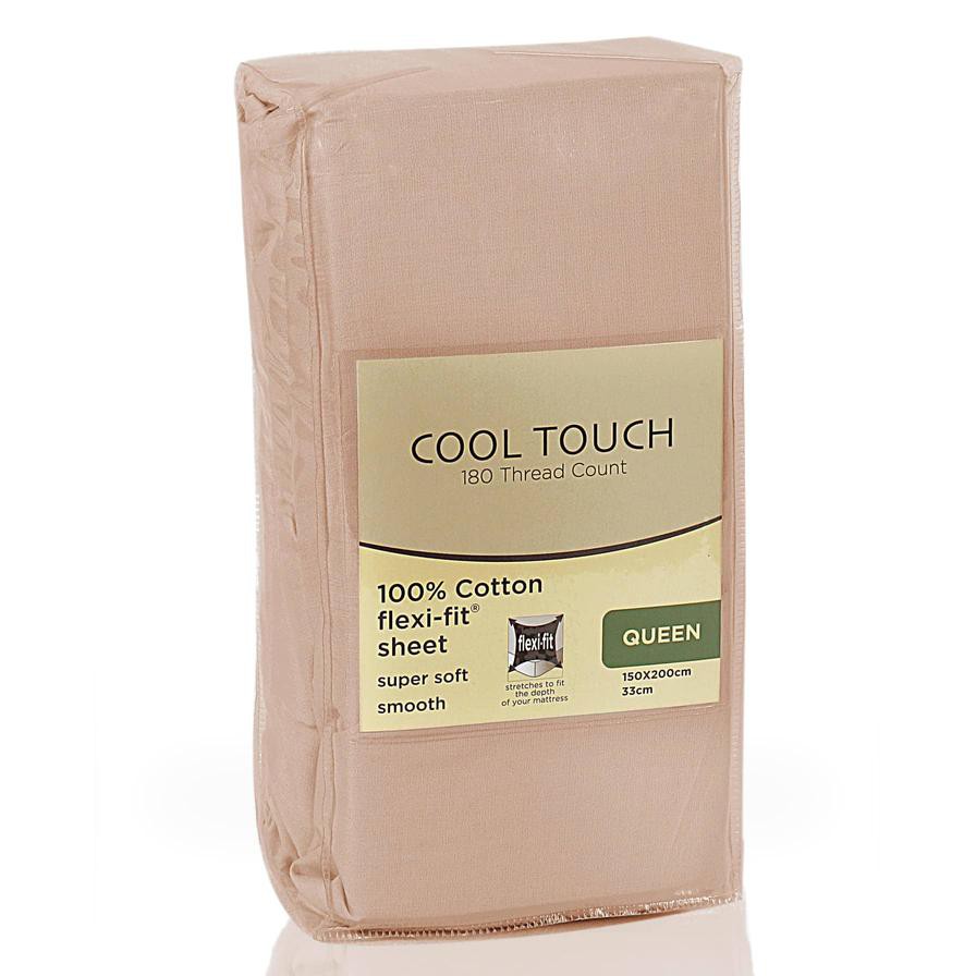 Cool Touch Queen Fitted Sheet (150 x 200 cm, Taupe)