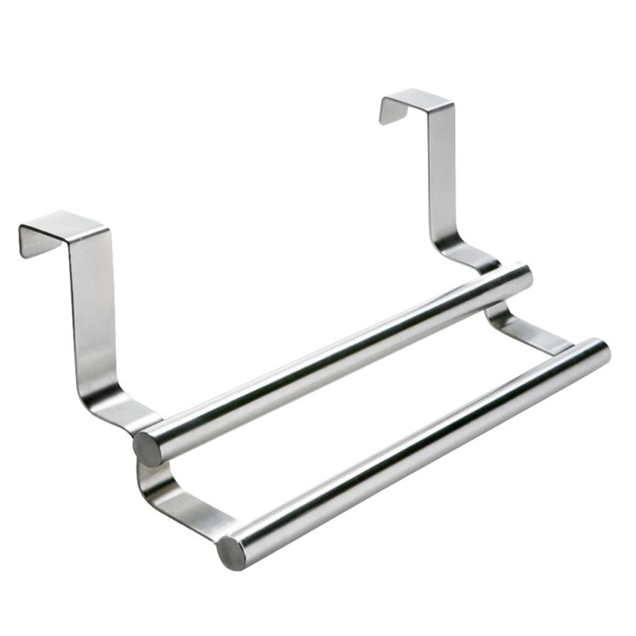 Wenko Stainless Steel Overdoor Twin Towel Rail (23.5 x 11 x 9 cm)