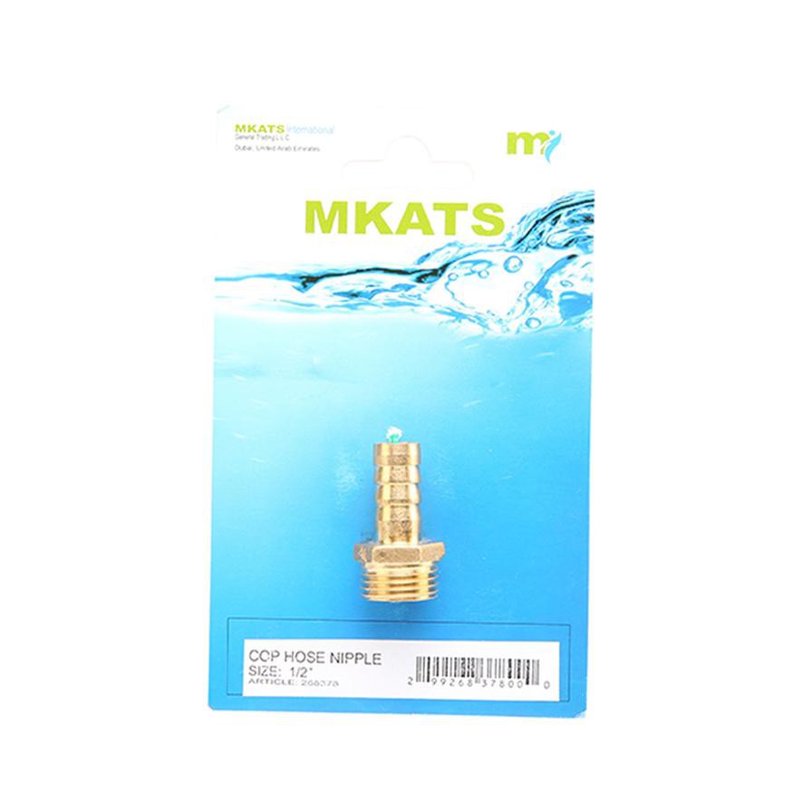 Mkats Brass Hose Nipple - 1/2in