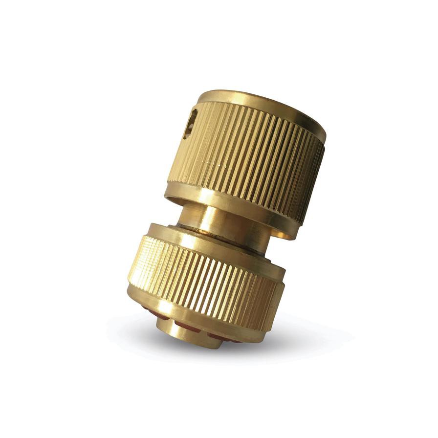 Verve Aquastop Brass Hose Pipe Connector (12.5 mm)