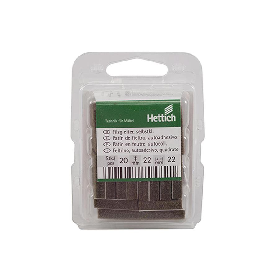 Hettich Felt Sliders (Brown, 22 x 5 mm, Pack of 20)